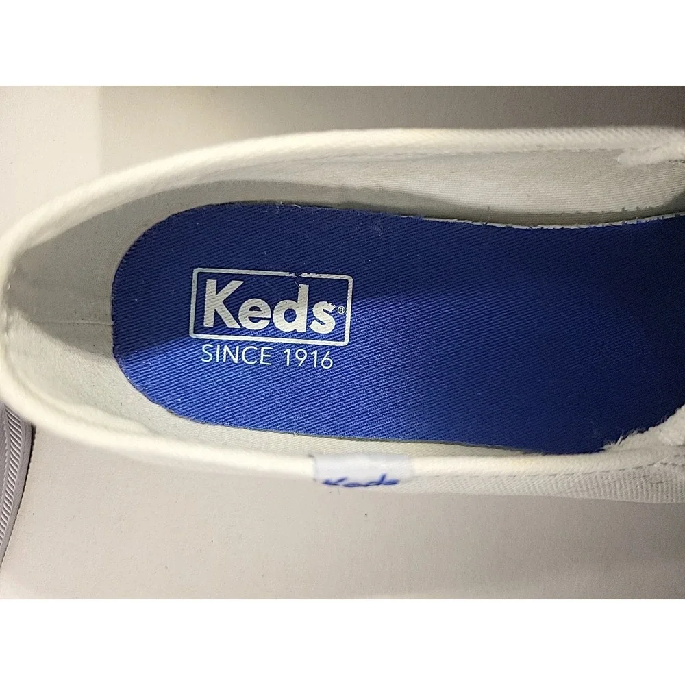 Keds Women's Double Decker Slip‑On Sneakers White Canvas Size 10